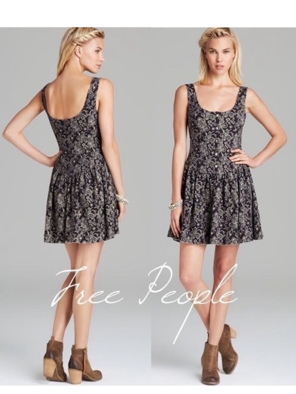 Free people ponte de Roma paisley print tank dress